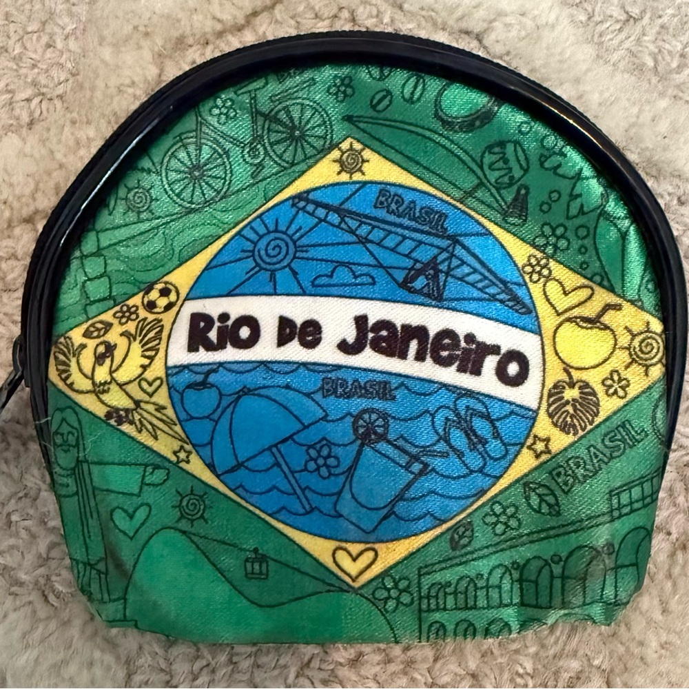 Rio De Janeiro Souvenir Change Purse Collectible Zipper Coin Pouch 4”